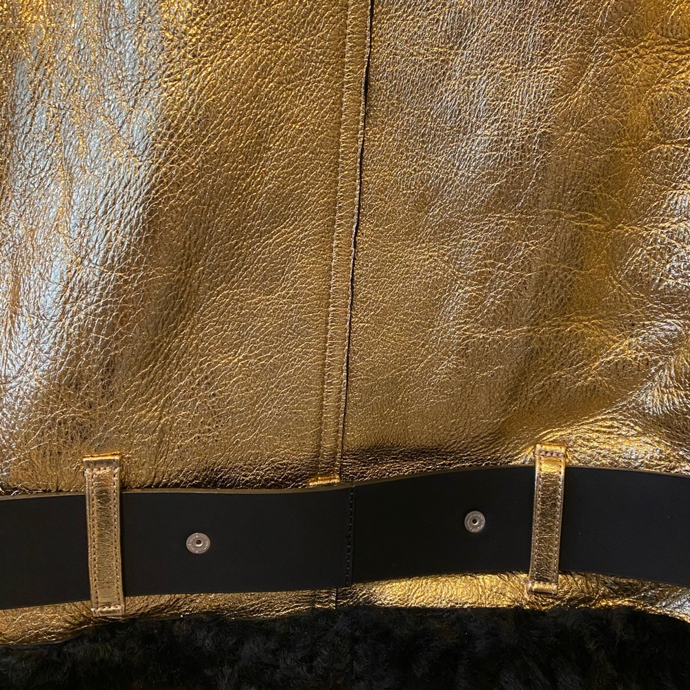 Acne Studios Black/Gold velocite shearling coat - Picture 8 of 10